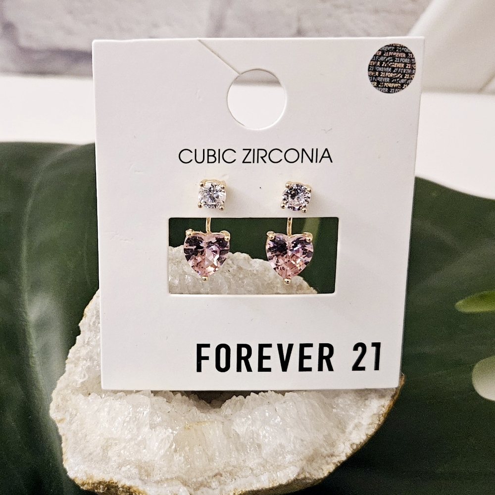 Cubic Zirconia Two-Way Convertible Earrings